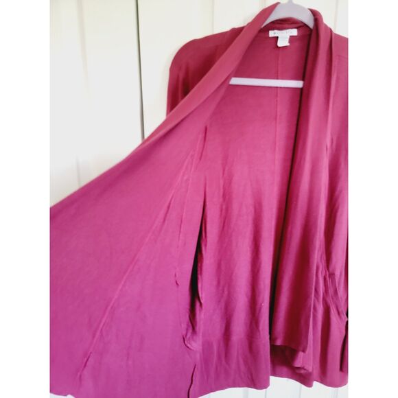 Athleta SP Open Slub Cardigan Women's Maroon Long Sleeve Oversize Soft - Picture 7 of 8